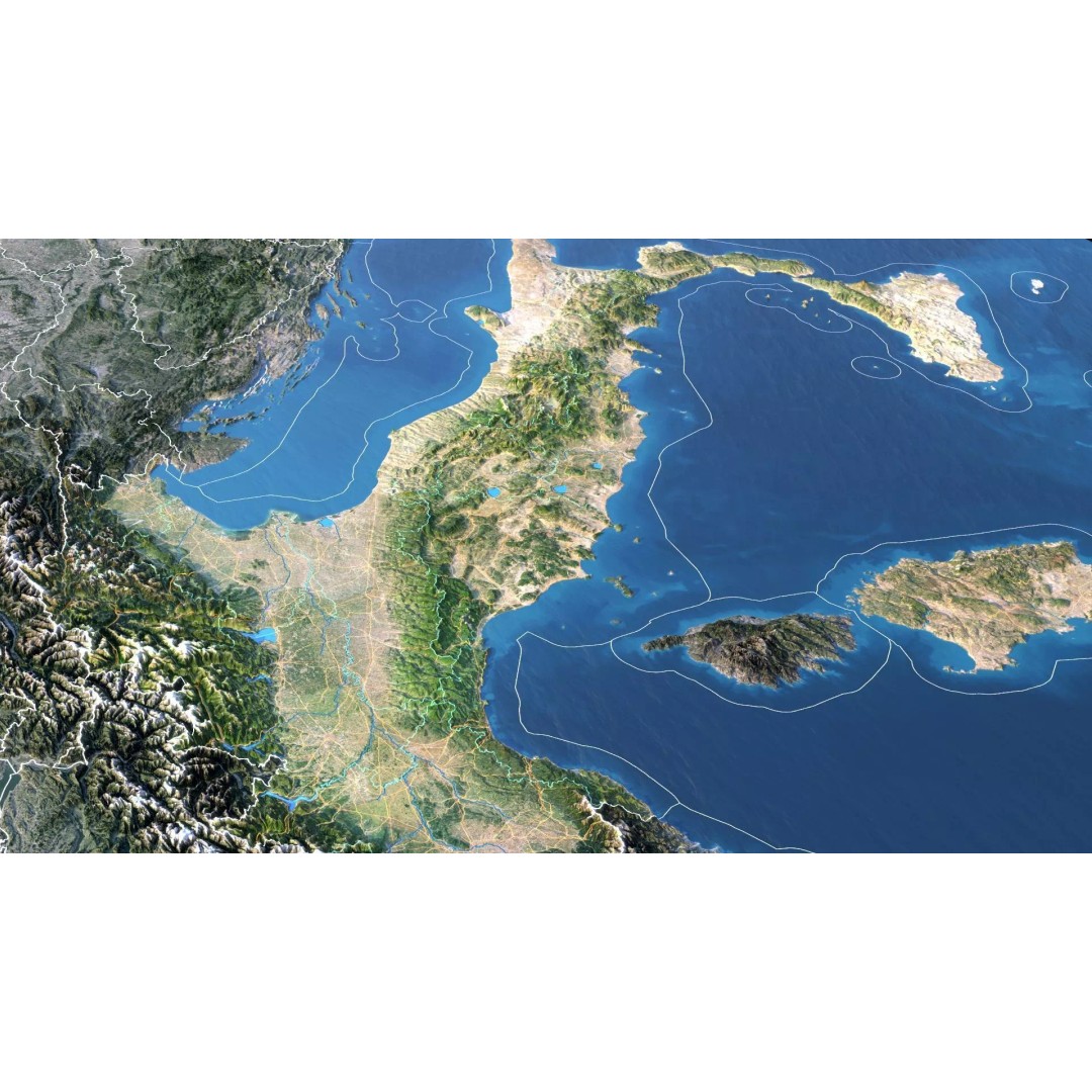 Italy Map 3D Model – Realistic Satellite Terrain, FBX & OBJ Formats - View 7