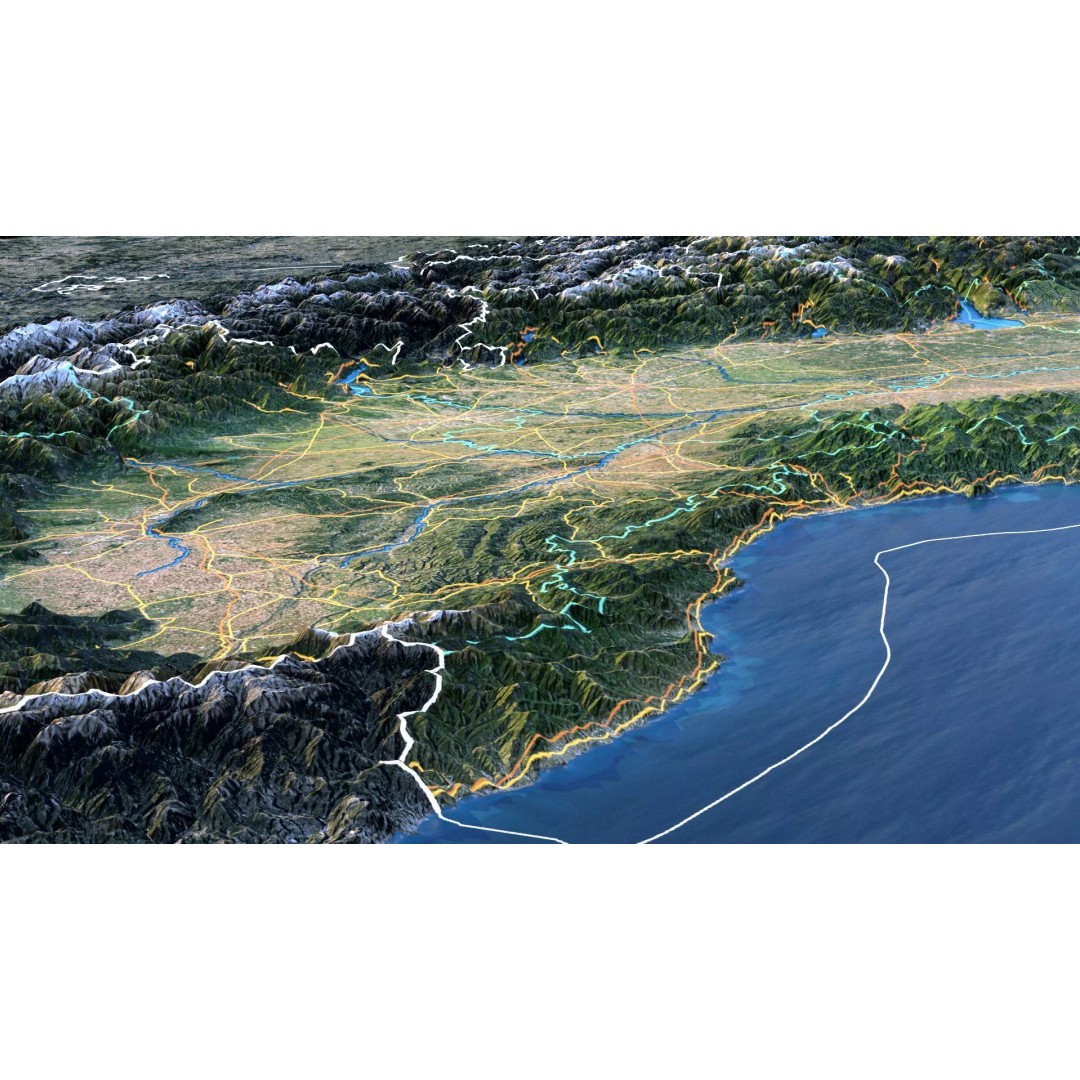 Italy Map 3D Model – Realistic Satellite Terrain, FBX & OBJ Formats - View 9