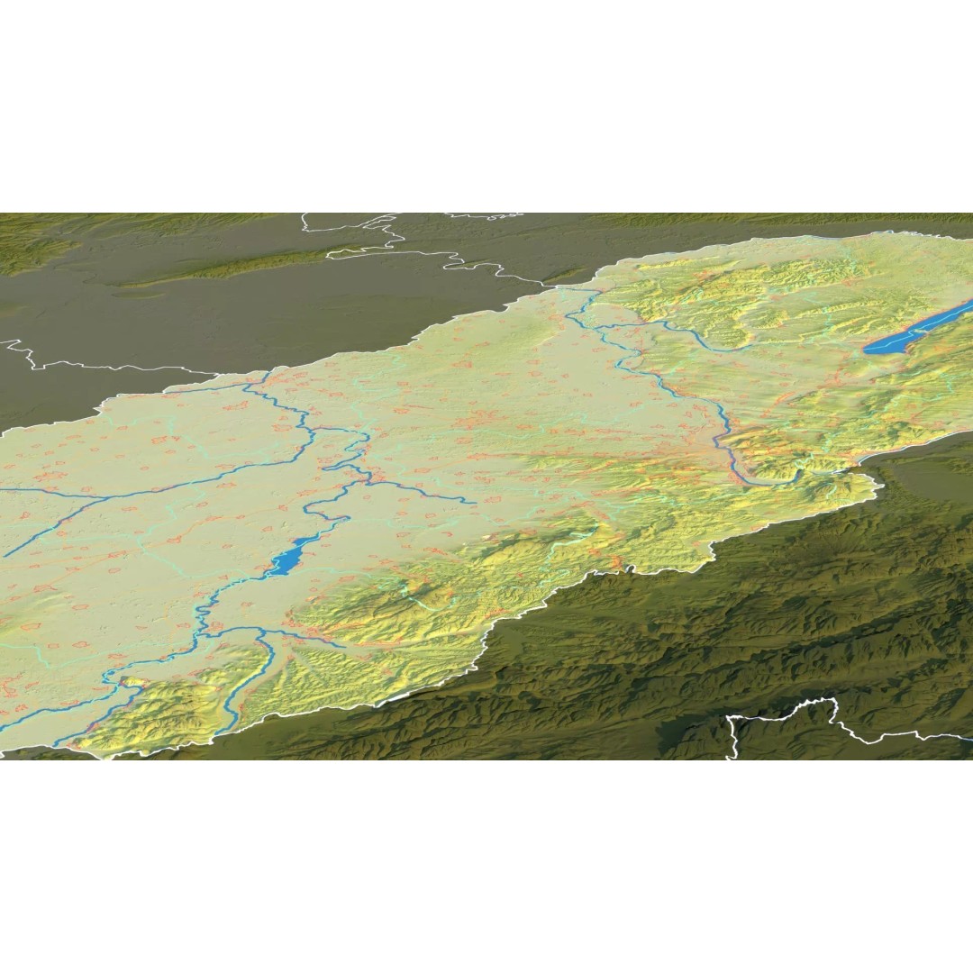 Hungary Map 3D Model – Realistic Satellite Terrain, 15K Textures - View 17