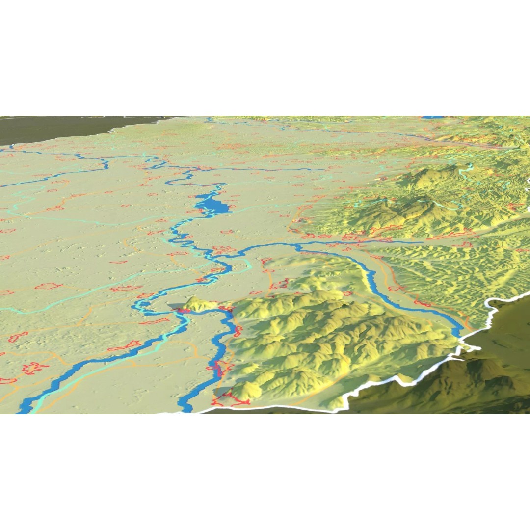 Hungary Map 3D Model – Realistic Satellite Terrain, 15K Textures - View 19