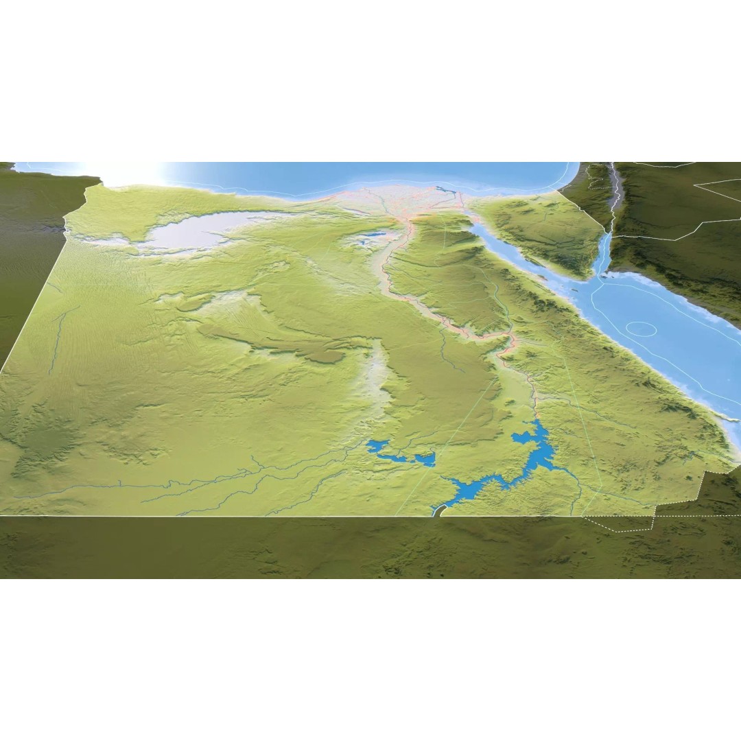 Egypt Map 3D Model – Realistic Terrain with 23K Textures, FBX, OBJ - View 13