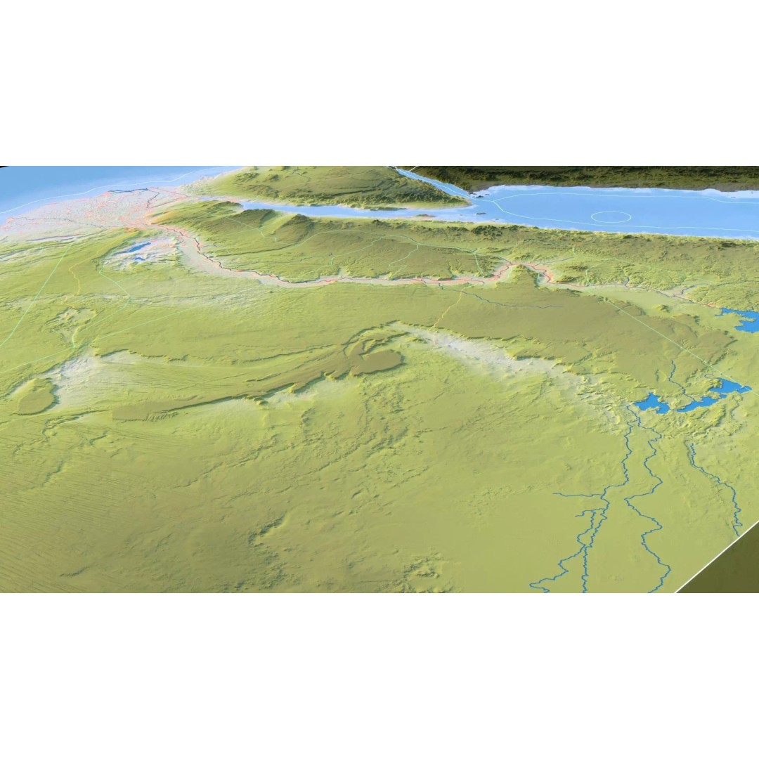 Egypt Map 3D Model – Realistic Terrain with 23K Textures, FBX, OBJ - View 14