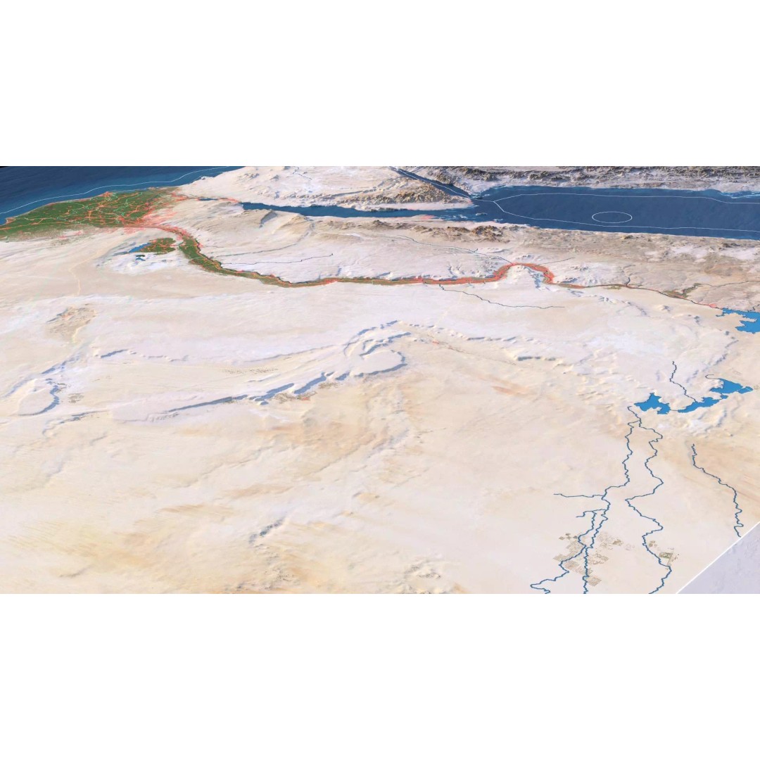 Egypt Map 3D Model – Realistic Terrain with 23K Textures, FBX, OBJ - View 5