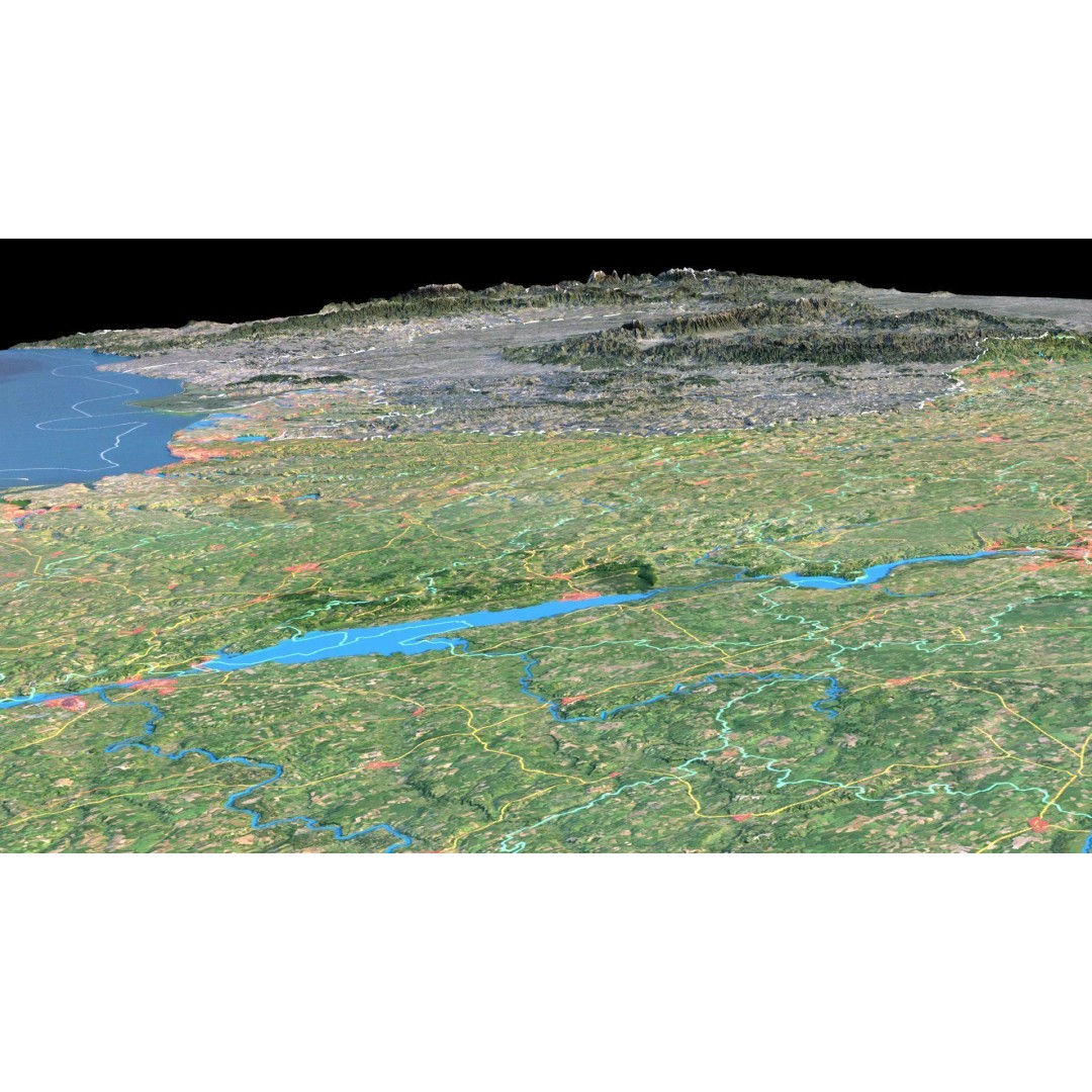 Ukraine Map 3D Model – Realistic Satellite Terrain, FBX, OBJ - View 10