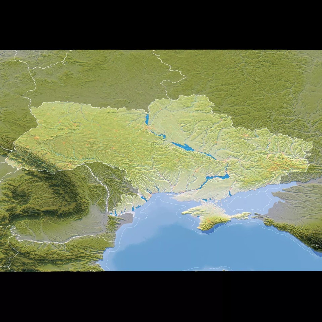 Ukraine Map 3D Model – Realistic Satellite Terrain, FBX, OBJ - View 11