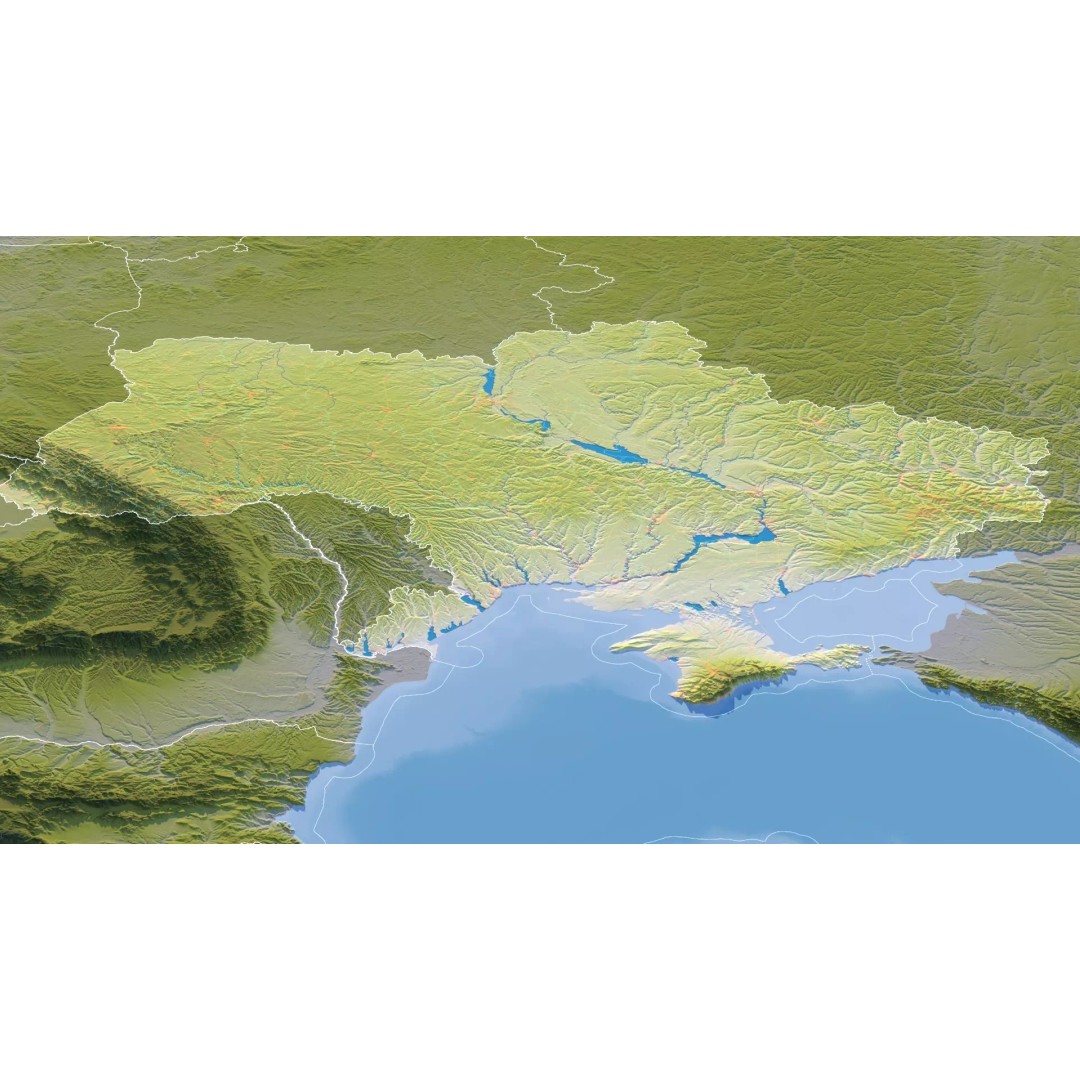 Ukraine Map 3D Model – Realistic Satellite Terrain, FBX, OBJ - View 13