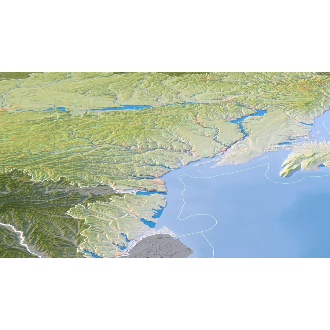 Ukraine Map 3D Model – Realistic Satellite Terrain, FBX, OBJ - View 14