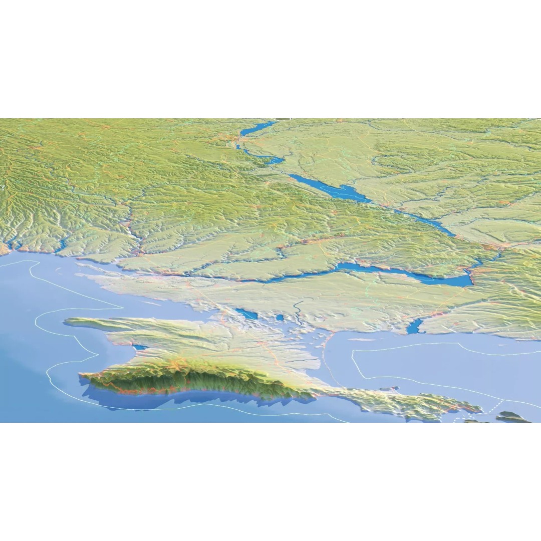 Ukraine Map 3D Model – Realistic Satellite Terrain, FBX, OBJ - View 15