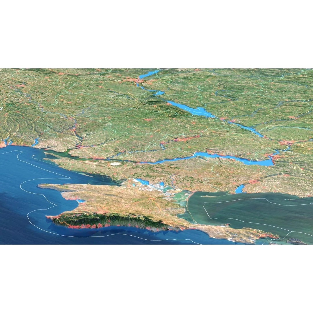 Ukraine Map 3D Model – Realistic Satellite Terrain, FBX, OBJ - View 6