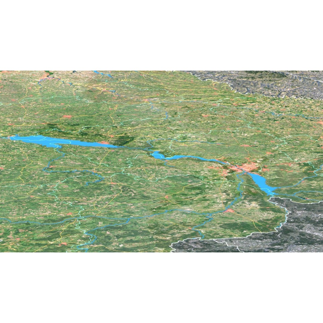 Ukraine Map 3D Model – Realistic Satellite Terrain, FBX, OBJ - View 8