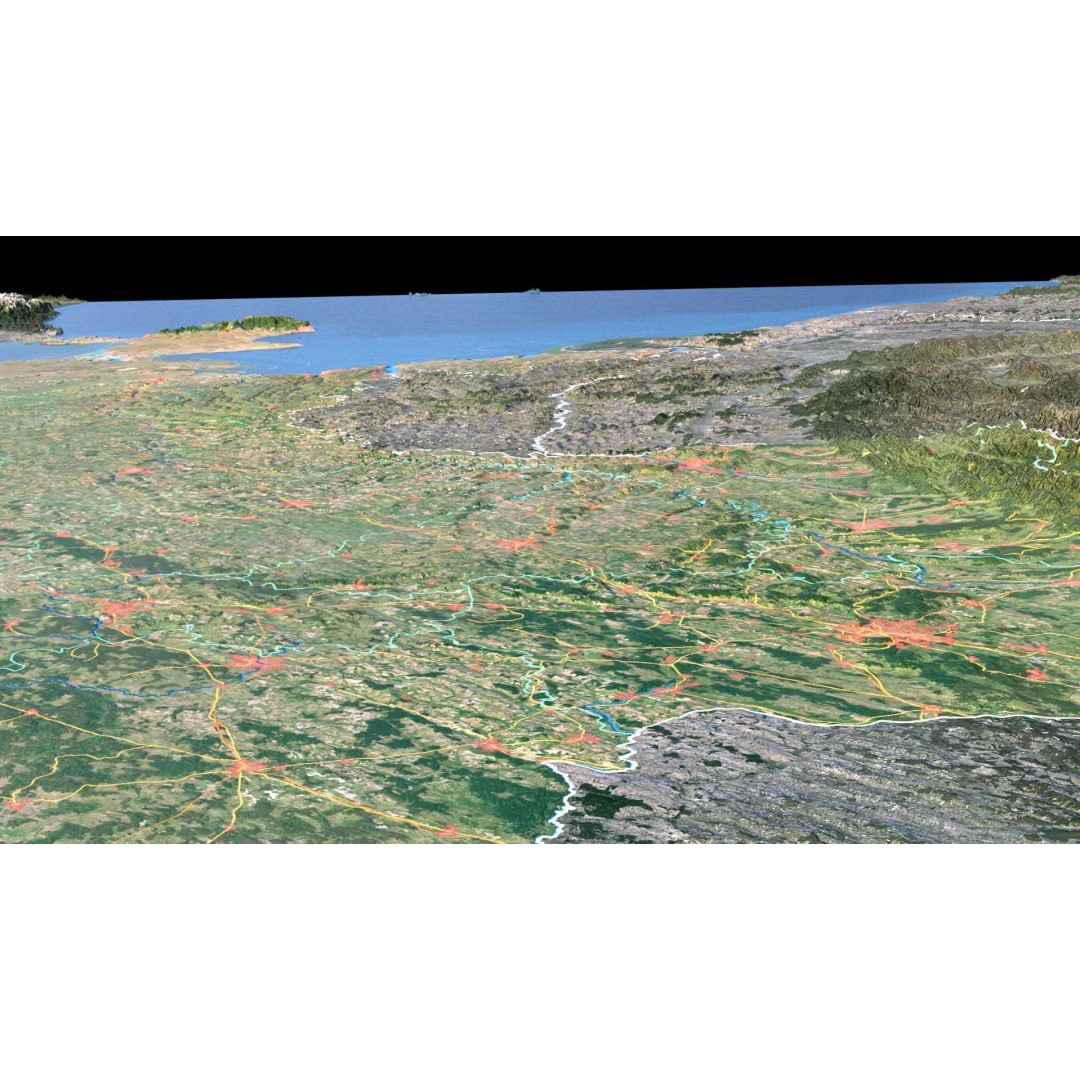 Ukraine Map 3D Model – Realistic Satellite Terrain, FBX, OBJ - View 9