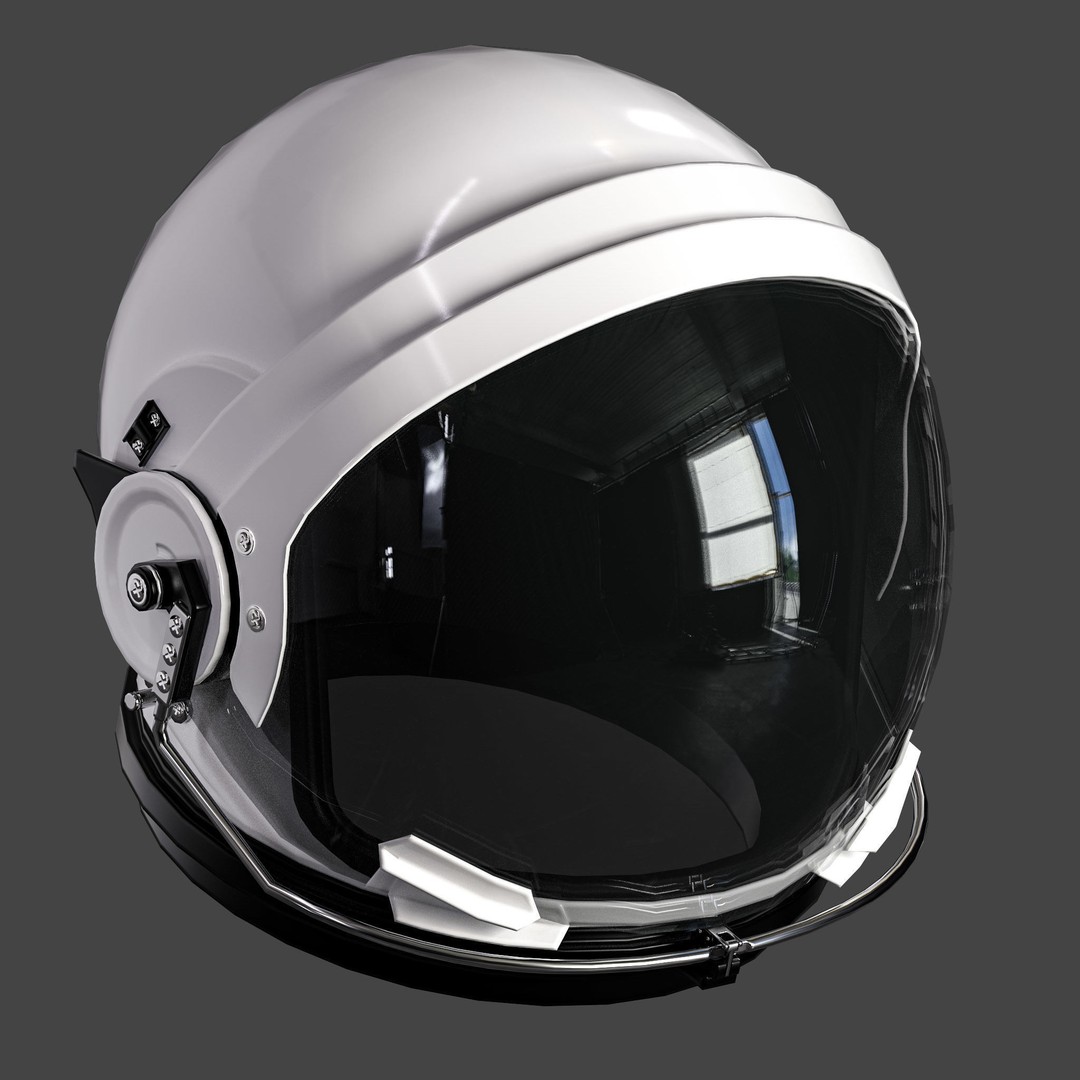 Orion Astronaut Helmet 3D Model – Low Poly PBR Game Asset, FBX, OBJ - View 3