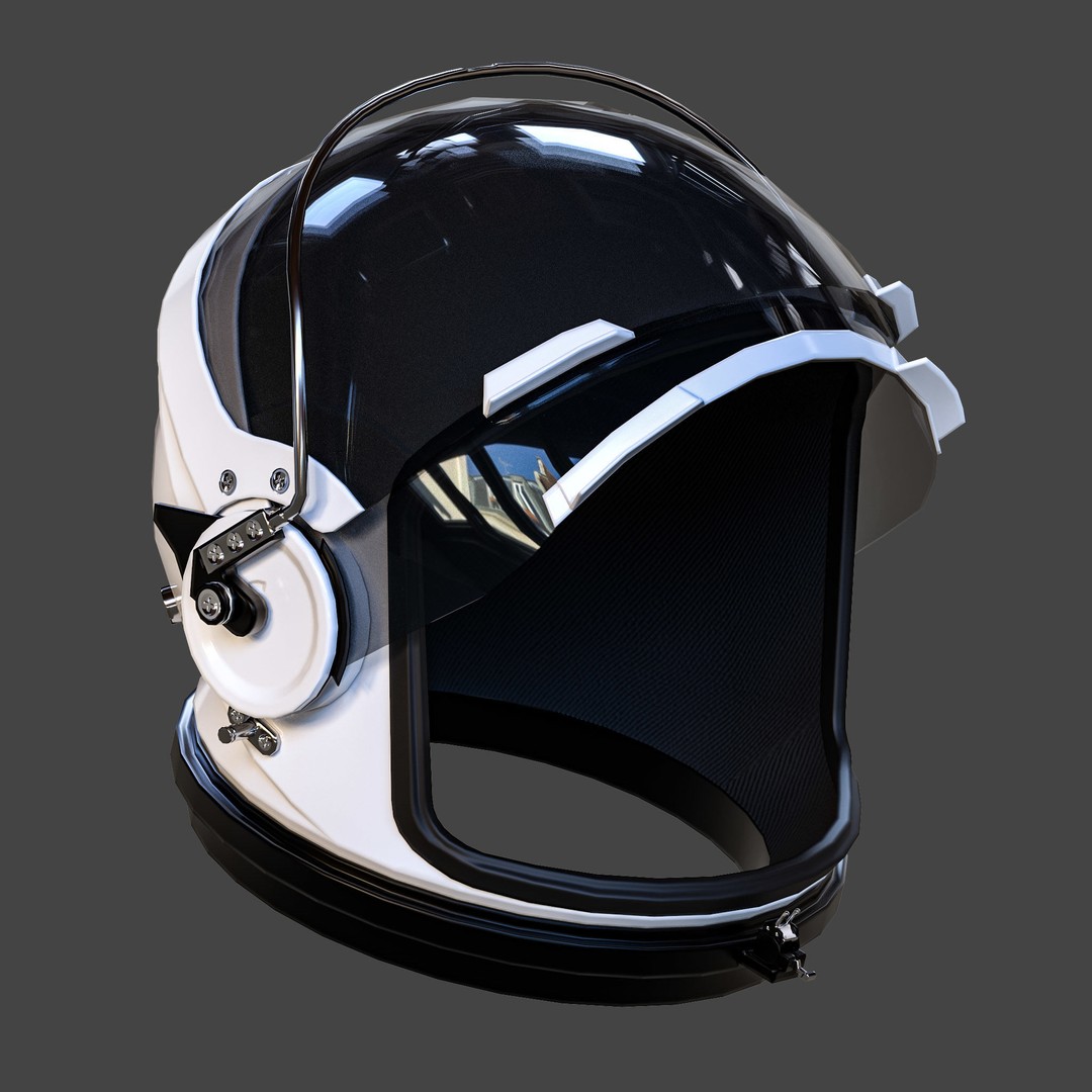 Orion Astronaut Helmet 3D Model – Low Poly PBR Game Asset, FBX, OBJ - View 5