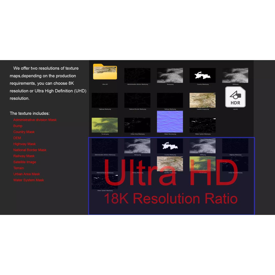 Tajikistan Map 3D Model – Realistic Satellite Terrain, 18K Textures