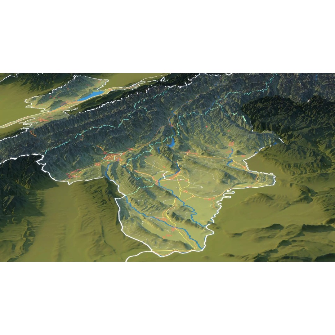Tajikistan Map 3D Model – Realistic Satellite Terrain, 18K Textures - View 14