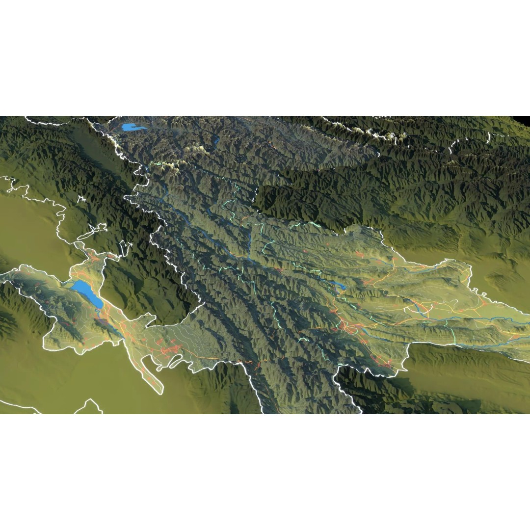 Tajikistan Map 3D Model – Realistic Satellite Terrain, 18K Textures - View 16