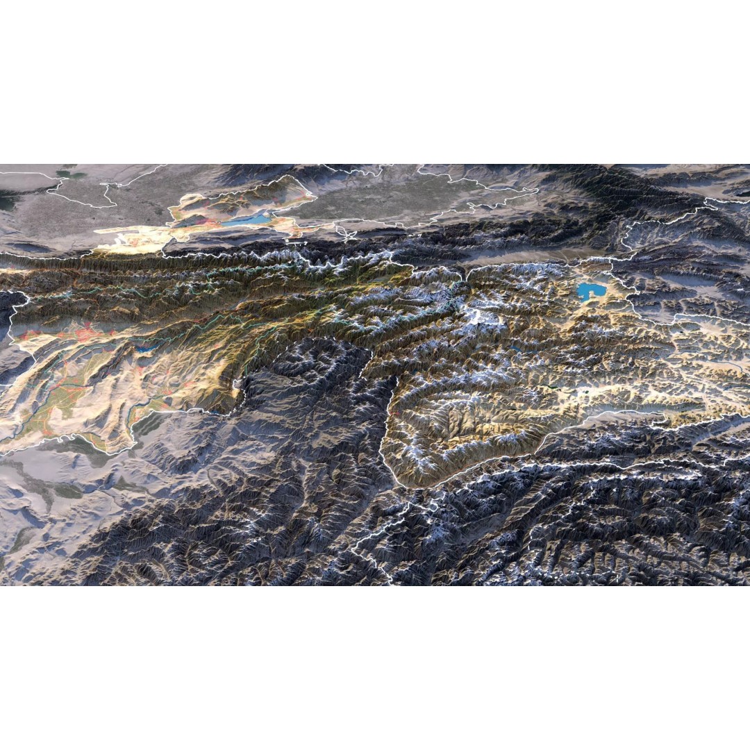 Tajikistan Map 3D Model – Realistic Satellite Terrain, 18K Textures - View 4