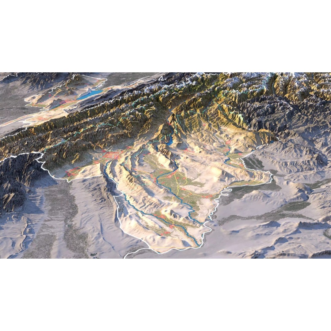 Tajikistan Map 3D Model – Realistic Satellite Terrain, 18K Textures - View 5