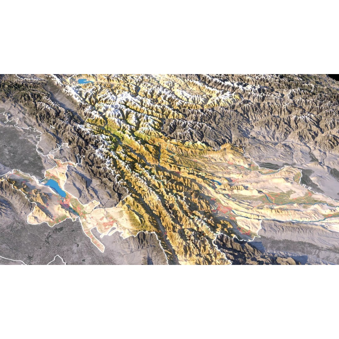 Tajikistan Map 3D Model – Realistic Satellite Terrain, 18K Textures - View 7