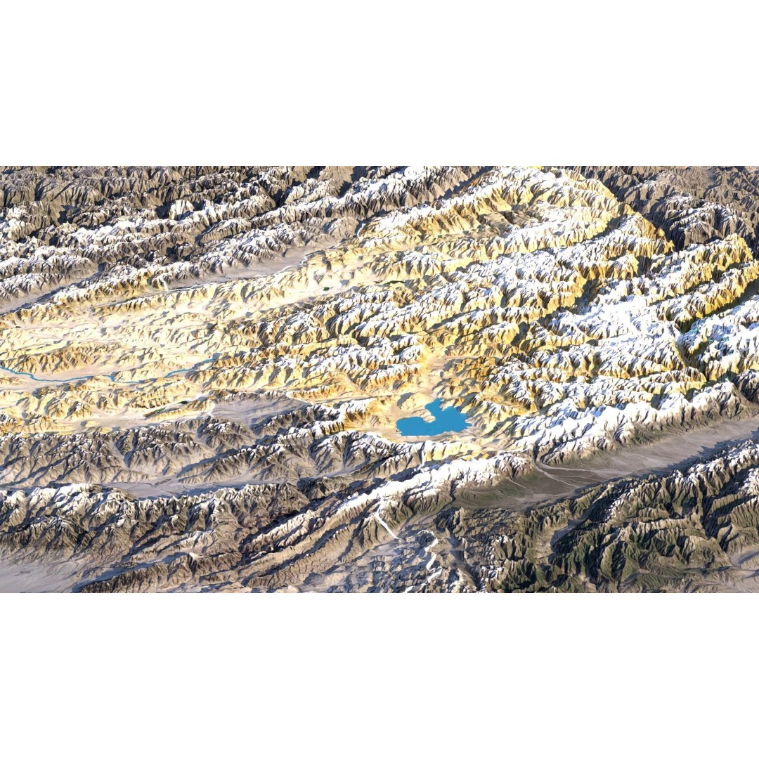 Tajikistan Map 3D Model – Realistic Satellite Terrain, 18K Textures - View 8