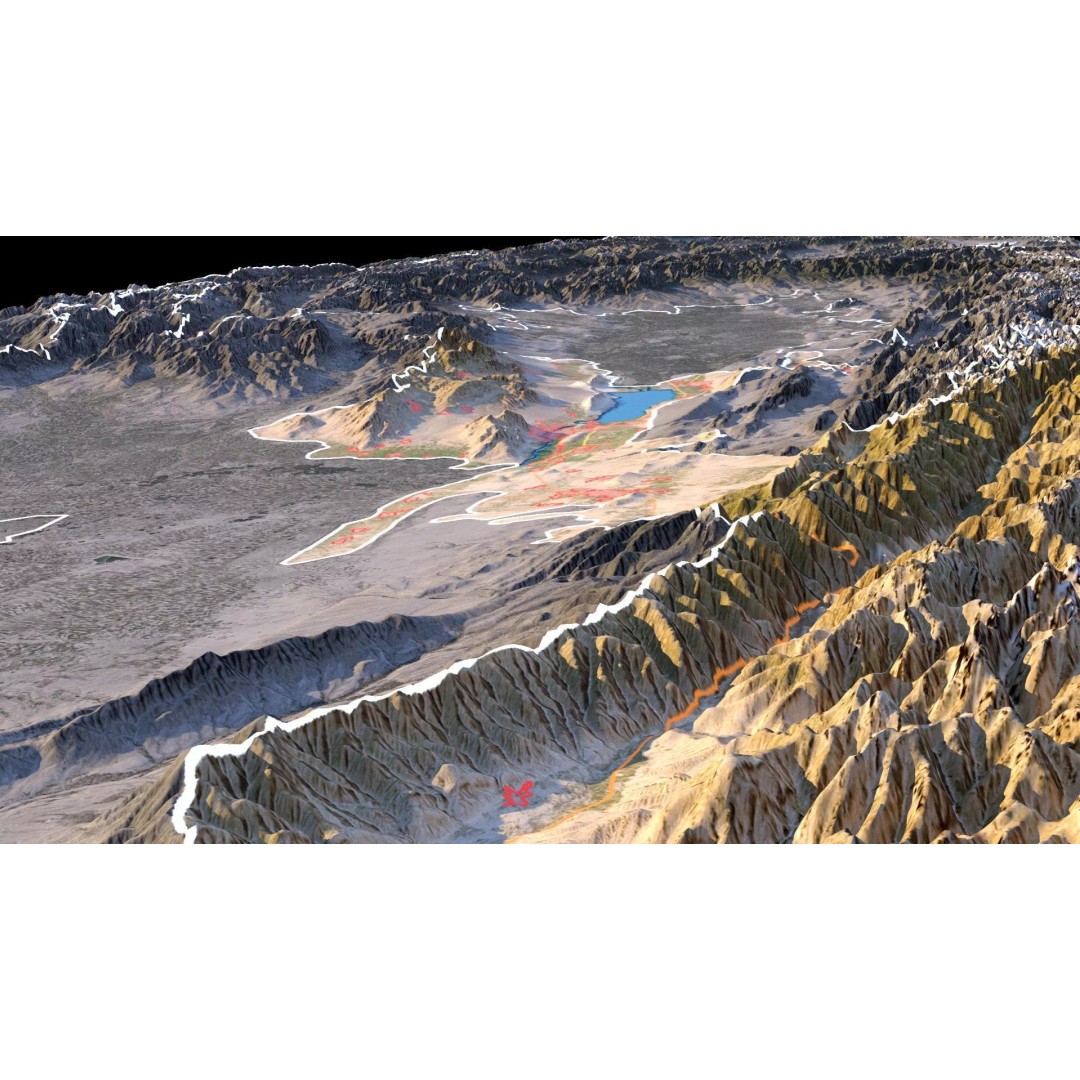 Tajikistan Map 3D Model – Realistic Satellite Terrain, 18K Textures - View 9