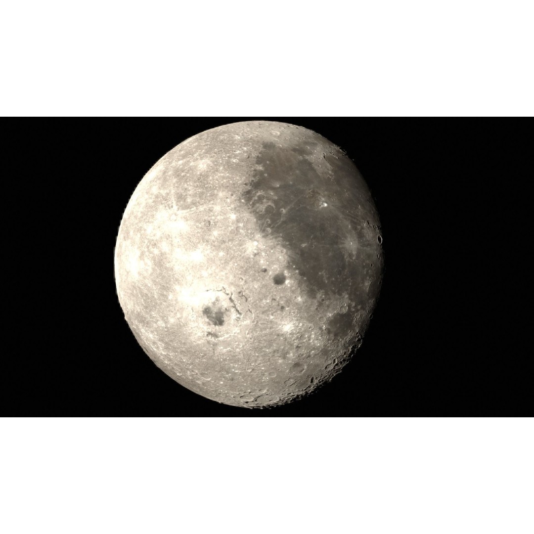 Moon 3D Model – Highly Detailed PBR Asset for Close-Up Renders - View 10