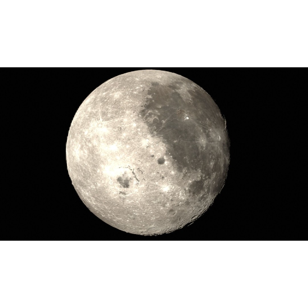 Moon 3D Model – Highly Detailed PBR Asset for Close-Up Renders - View 11