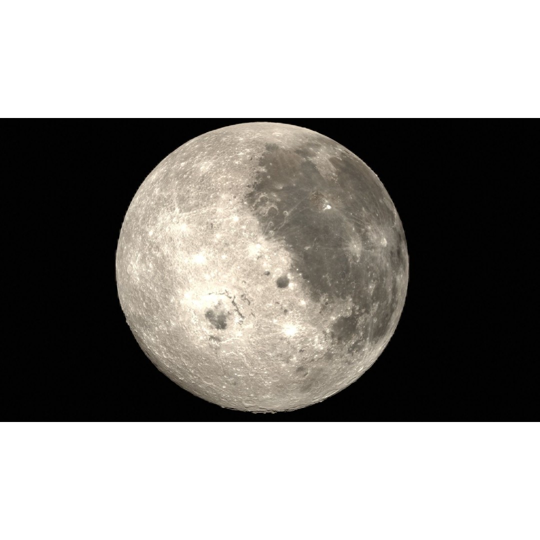Moon 3D Model – Highly Detailed PBR Asset for Close-Up Renders - View 12