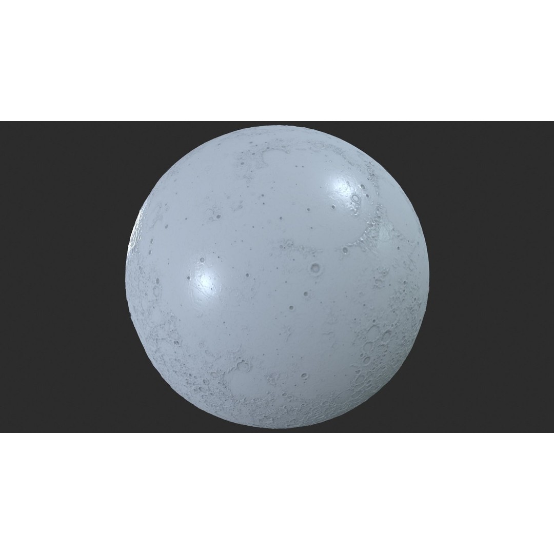 Moon 3D Model – Highly Detailed PBR Asset for Close-Up Renders - View 23