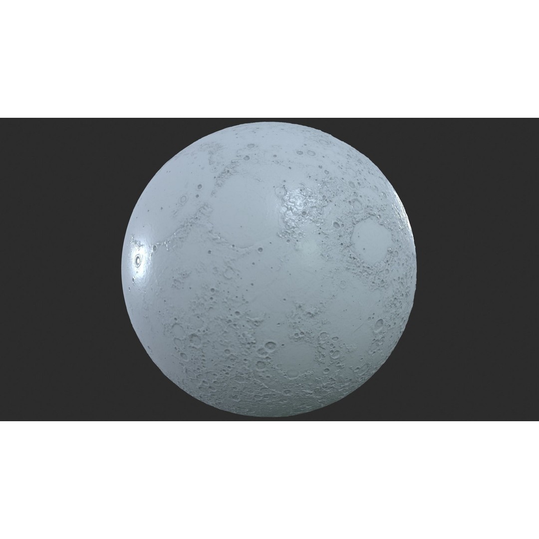 Moon 3D Model – Highly Detailed PBR Asset for Close-Up Renders - View 25