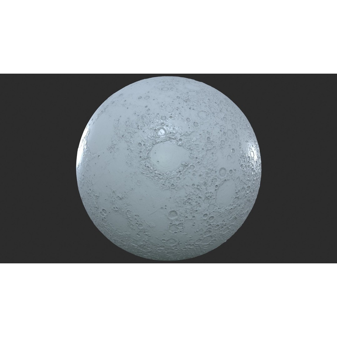 Moon 3D Model – Highly Detailed PBR Asset for Close-Up Renders - View 26