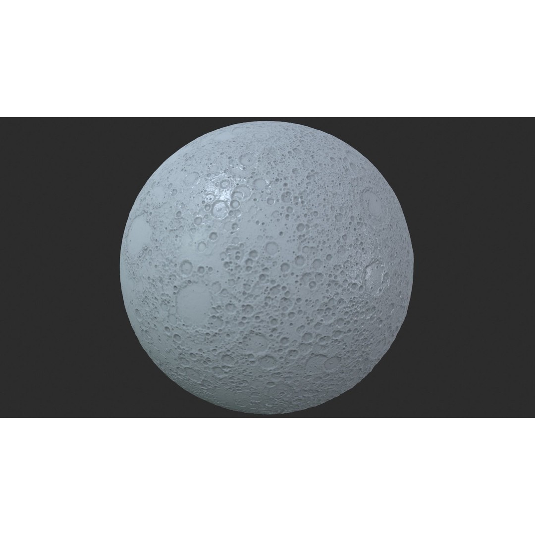 Moon 3D Model – Highly Detailed PBR Asset for Close-Up Renders - View 27