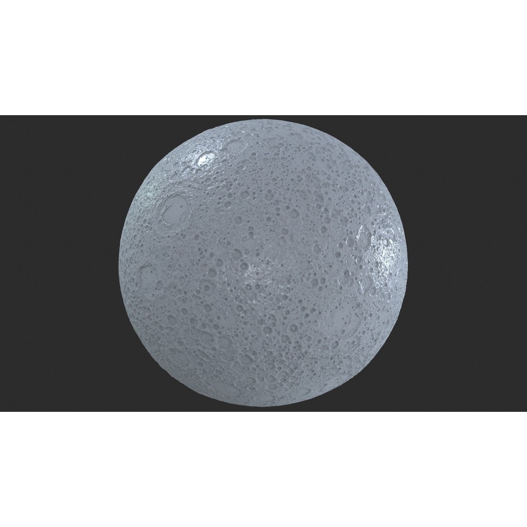 Moon 3D Model – Highly Detailed PBR Asset for Close-Up Renders - View 28
