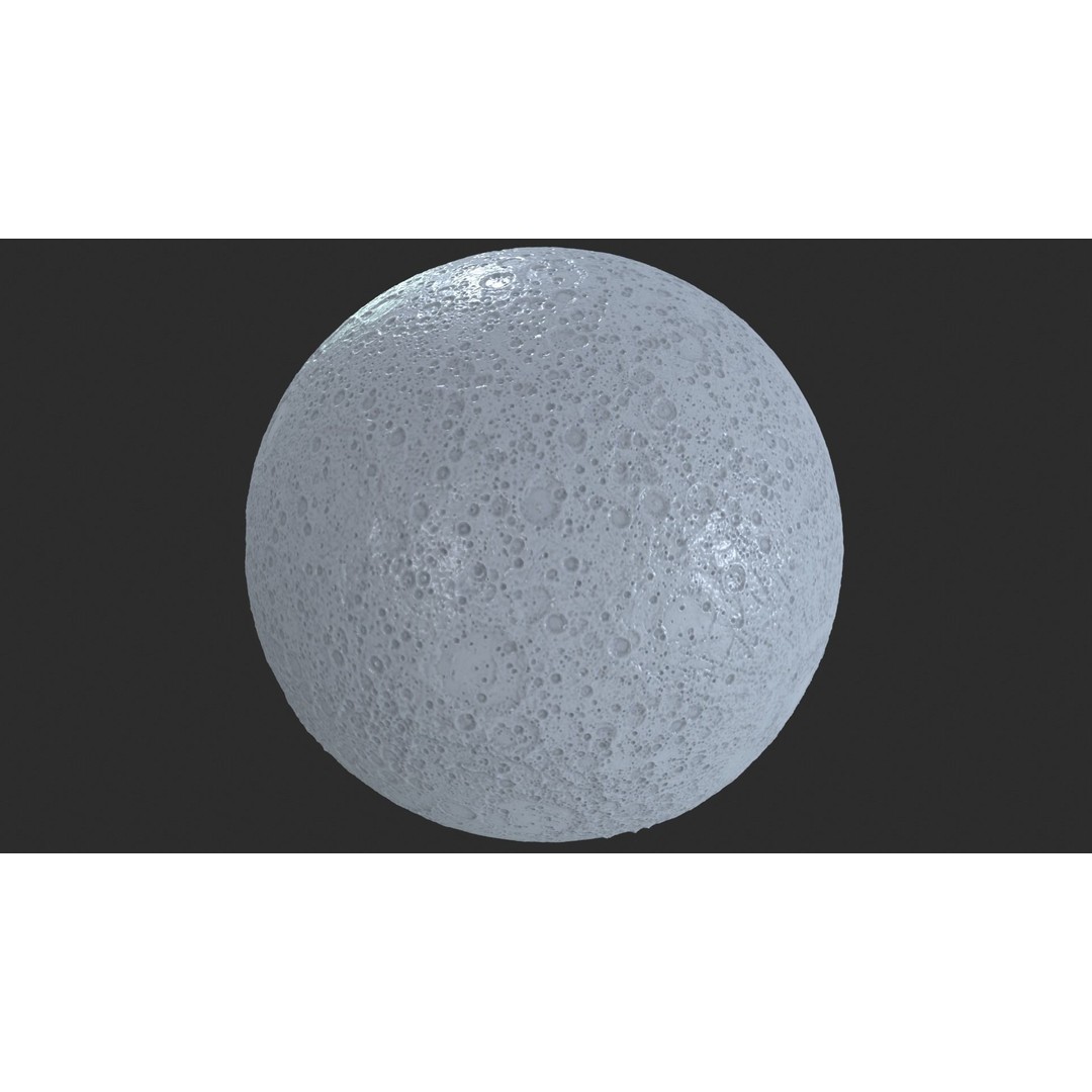 Moon 3D Model – Highly Detailed PBR Asset for Close-Up Renders - View 29