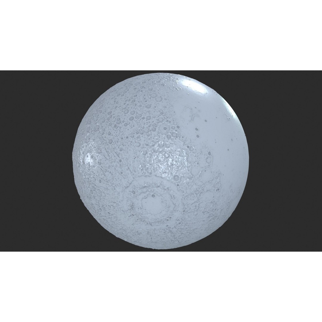 Moon 3D Model – Highly Detailed PBR Asset for Close-Up Renders - View 3