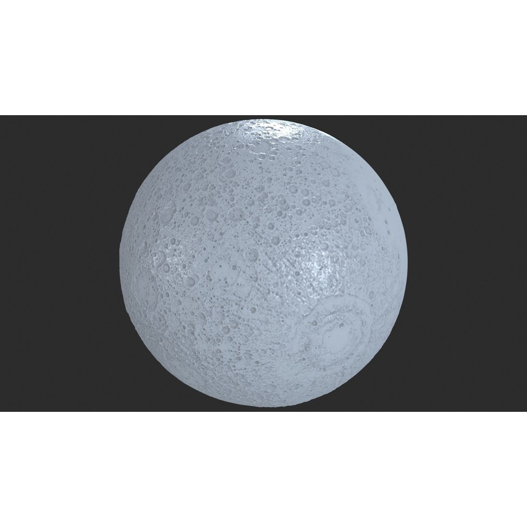 Moon 3D Model – Highly Detailed PBR Asset for Close-Up Renders - View 30