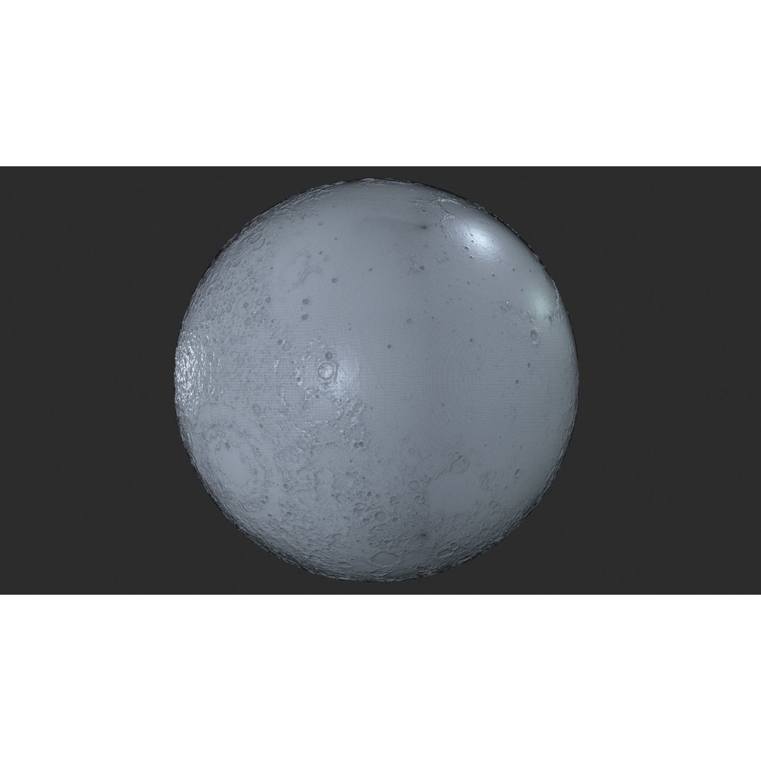 Moon 3D Model – Highly Detailed PBR Asset for Close-Up Renders - View 31