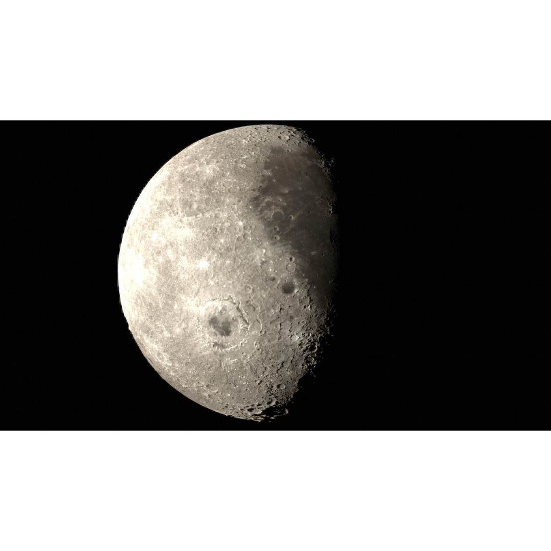 Moon 3D Model – Highly Detailed PBR Asset for Close-Up Renders - View 8