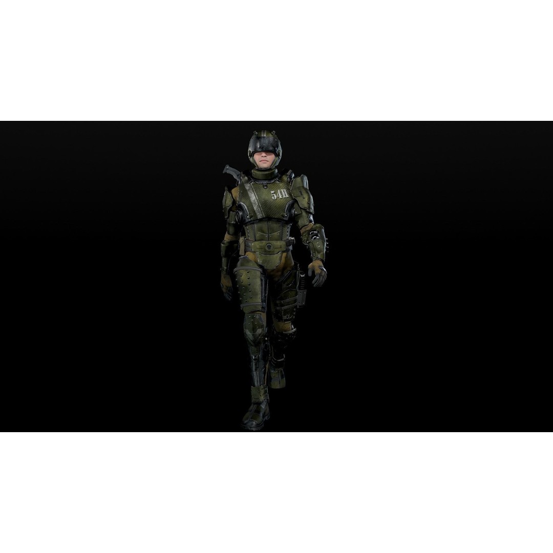Stormtrooper 3D Model – Low Poly Character for Games, FBX - View 23