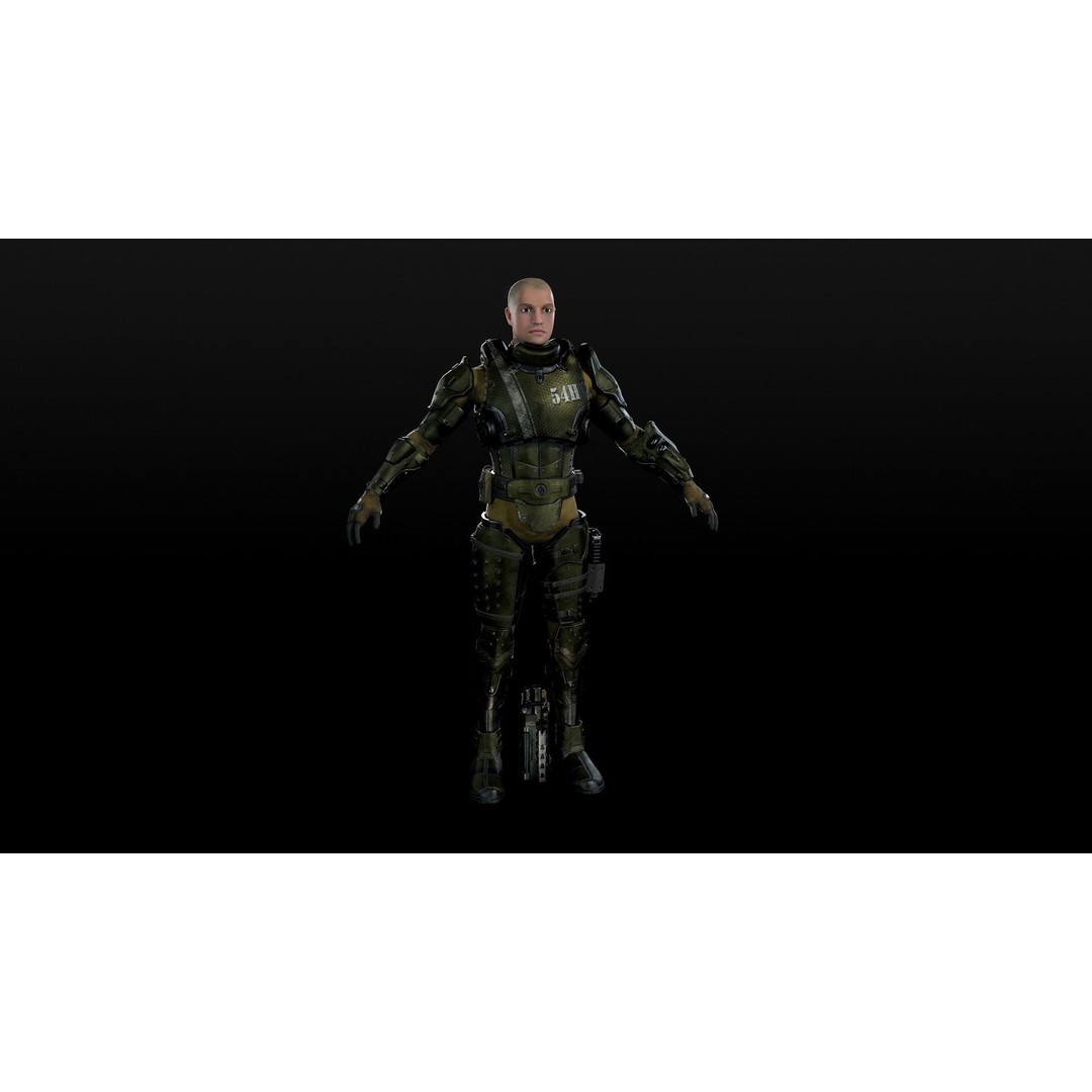 Stormtrooper 3D Model – Low Poly Character for Games, FBX - View 38