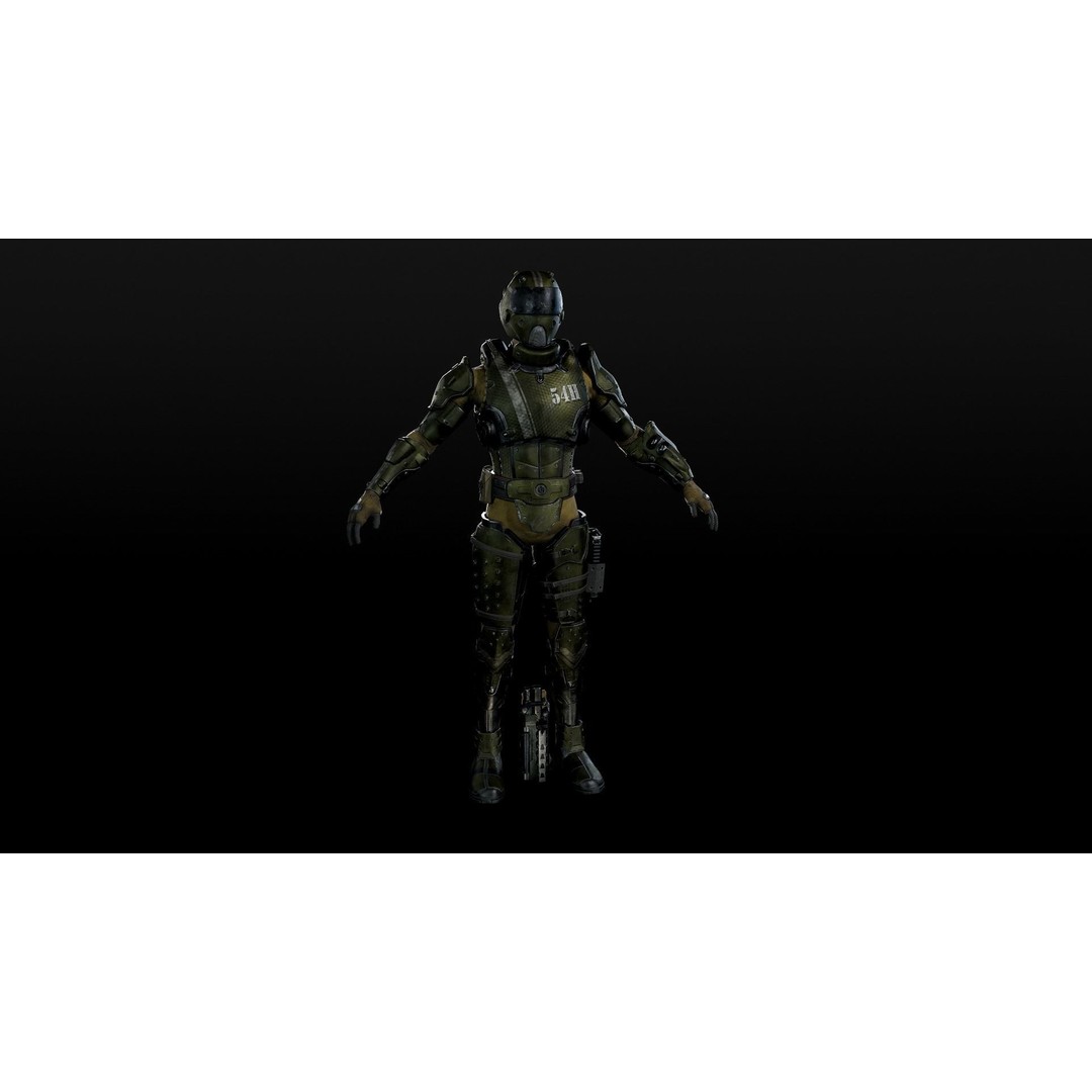 Stormtrooper 3D Model – Low Poly Character for Games, FBX - View 40