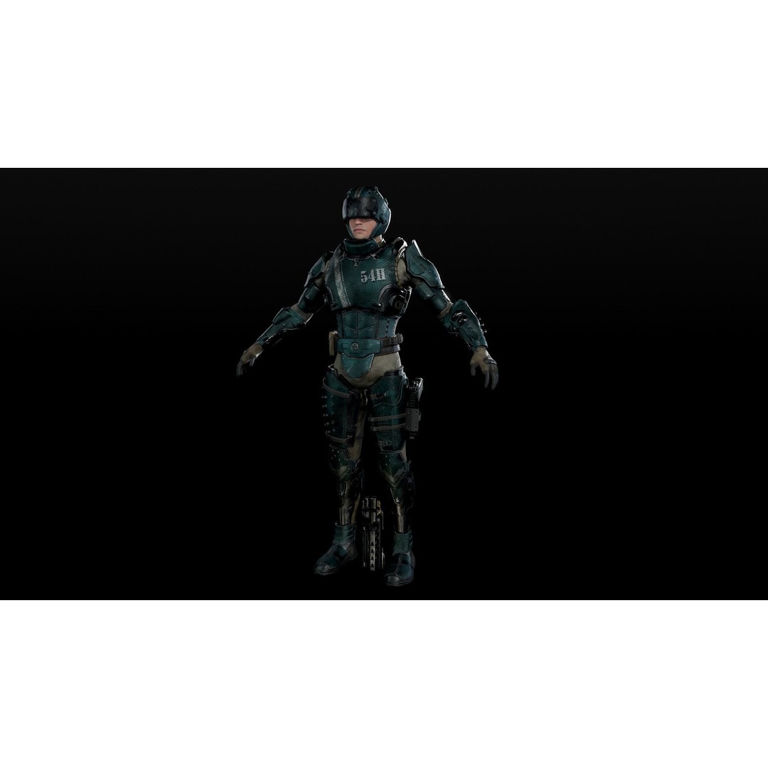 Stormtrooper 3D Model – Low Poly Character for Games, FBX - View 43