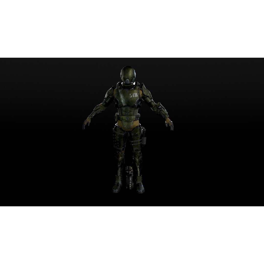 Stormtrooper 3D Model – Low Poly Character for Games, FBX - View 48