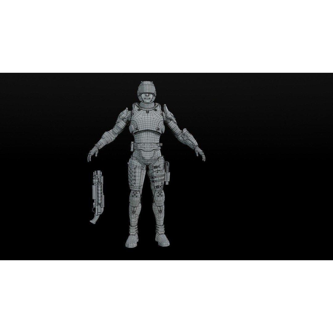 Stormtrooper 3D Model – Low Poly Character for Games, FBX - View 49