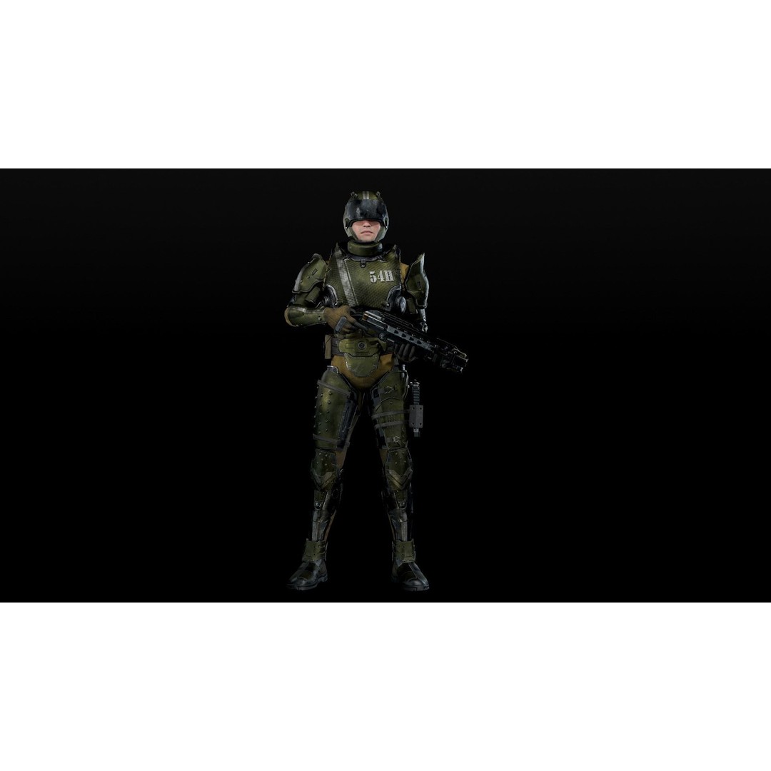 Stormtrooper 3D Model – Low Poly Character for Games, FBX - View 6