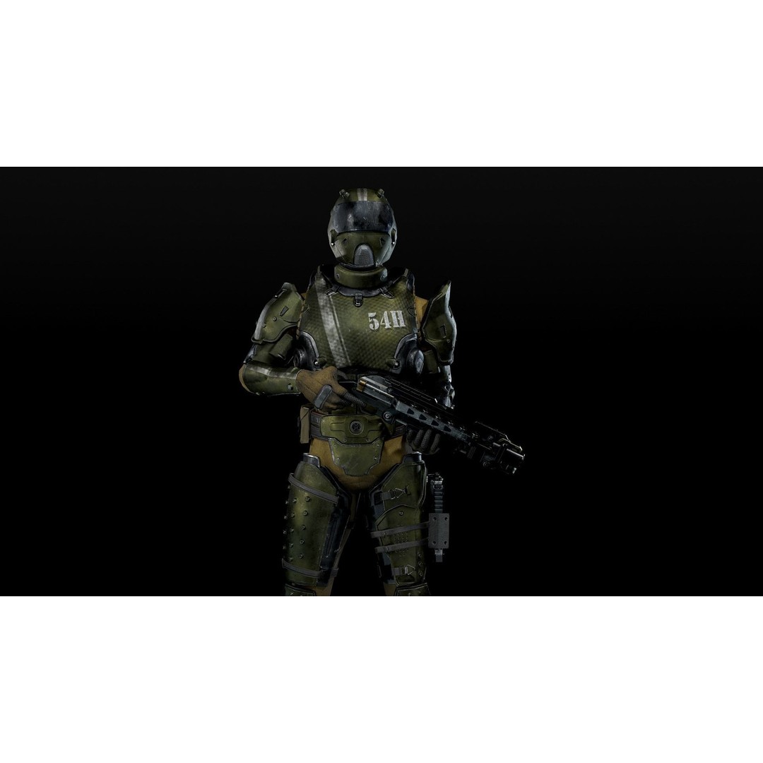 Stormtrooper 3D Model – Low Poly Character for Games, FBX - View 7