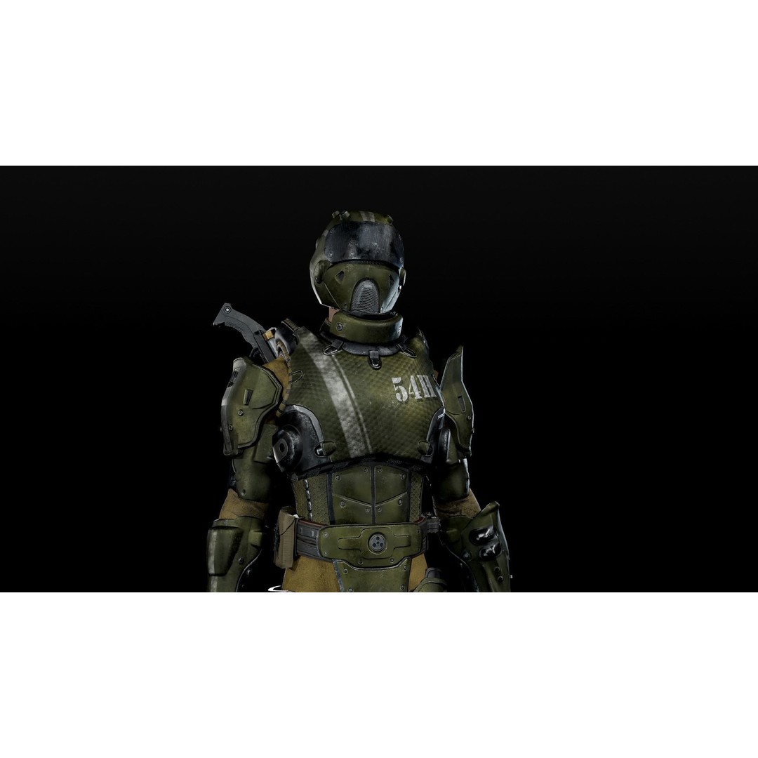 Stormtrooper 3D Model – Low Poly Character for Games, FBX - View 9