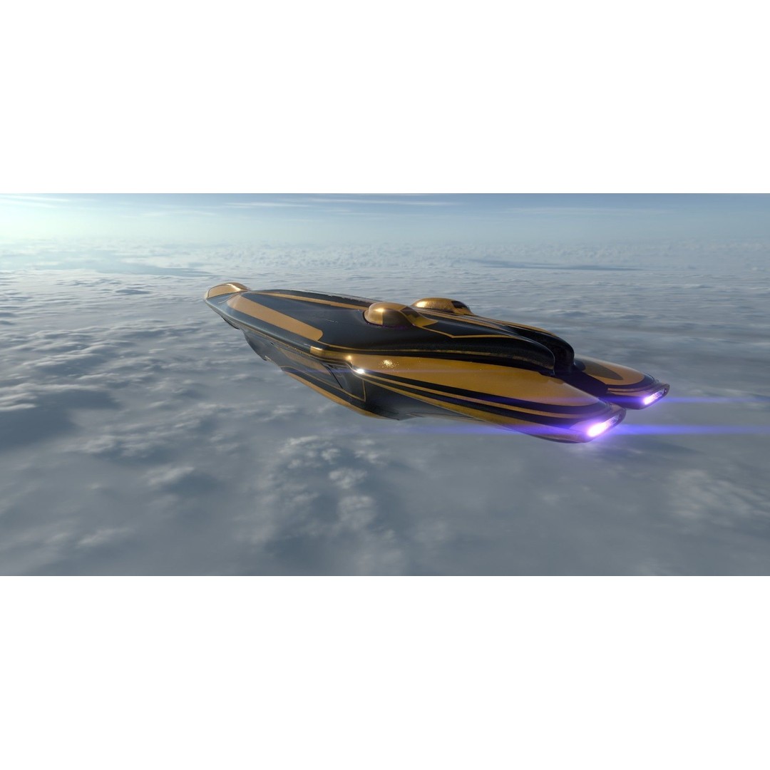 Freight Spaceship 3D Model – High Poly Sci-Fi Carrier, Blender, FBX - View 17