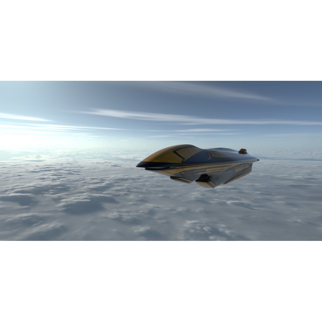 Freight Spaceship 3D Model – High Poly Sci-Fi Carrier, Blender, FBX - View 3