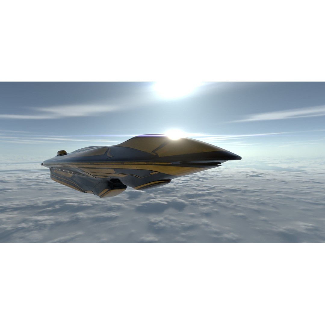Freight Spaceship 3D Model – High Poly Sci-Fi Carrier, Blender, FBX - View 4